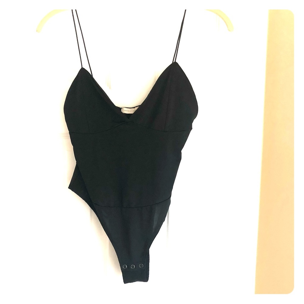 Cute black strappy bodysuit!